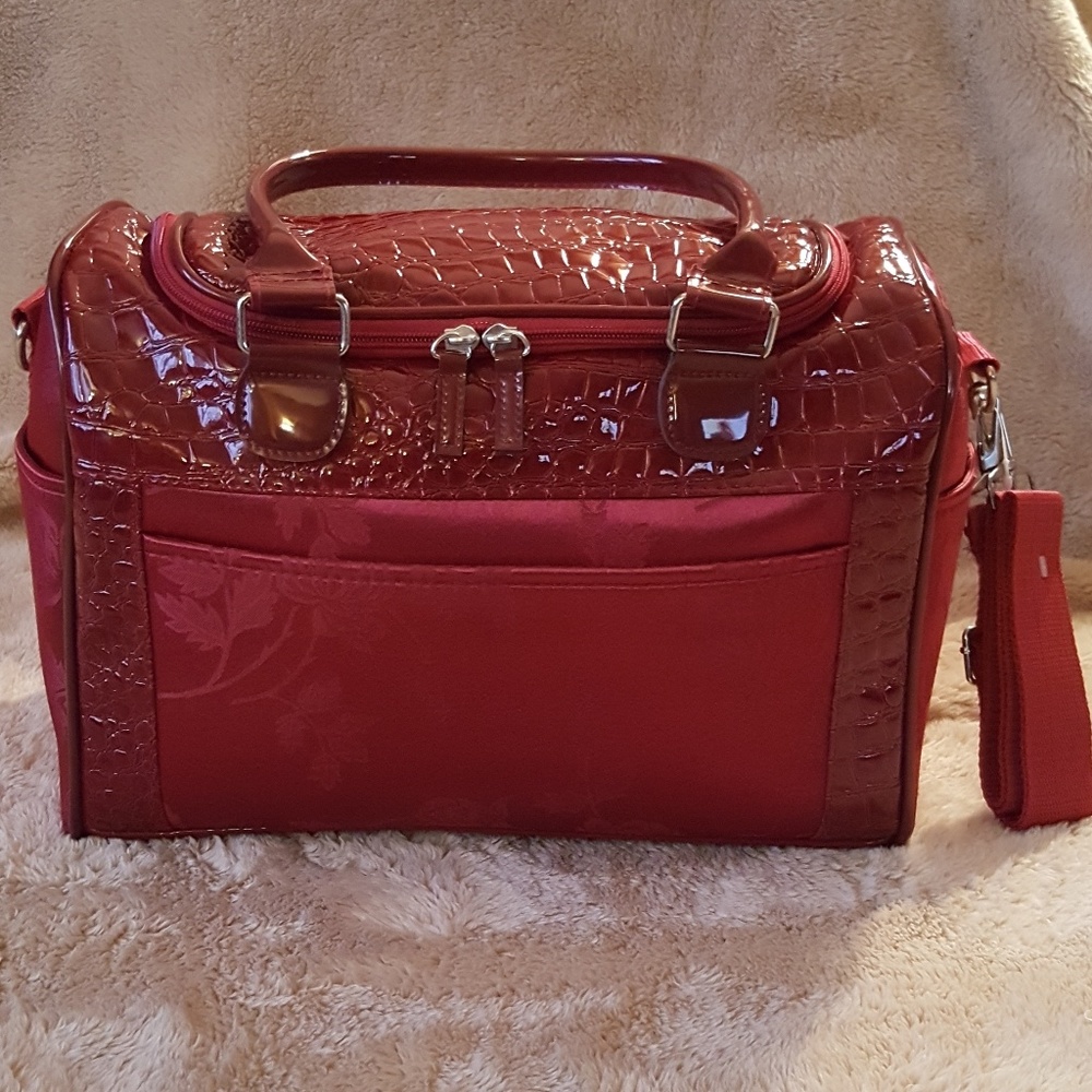 NWOT Patent Leather & Satin Carry-all